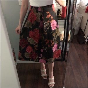 Floral midi skirt